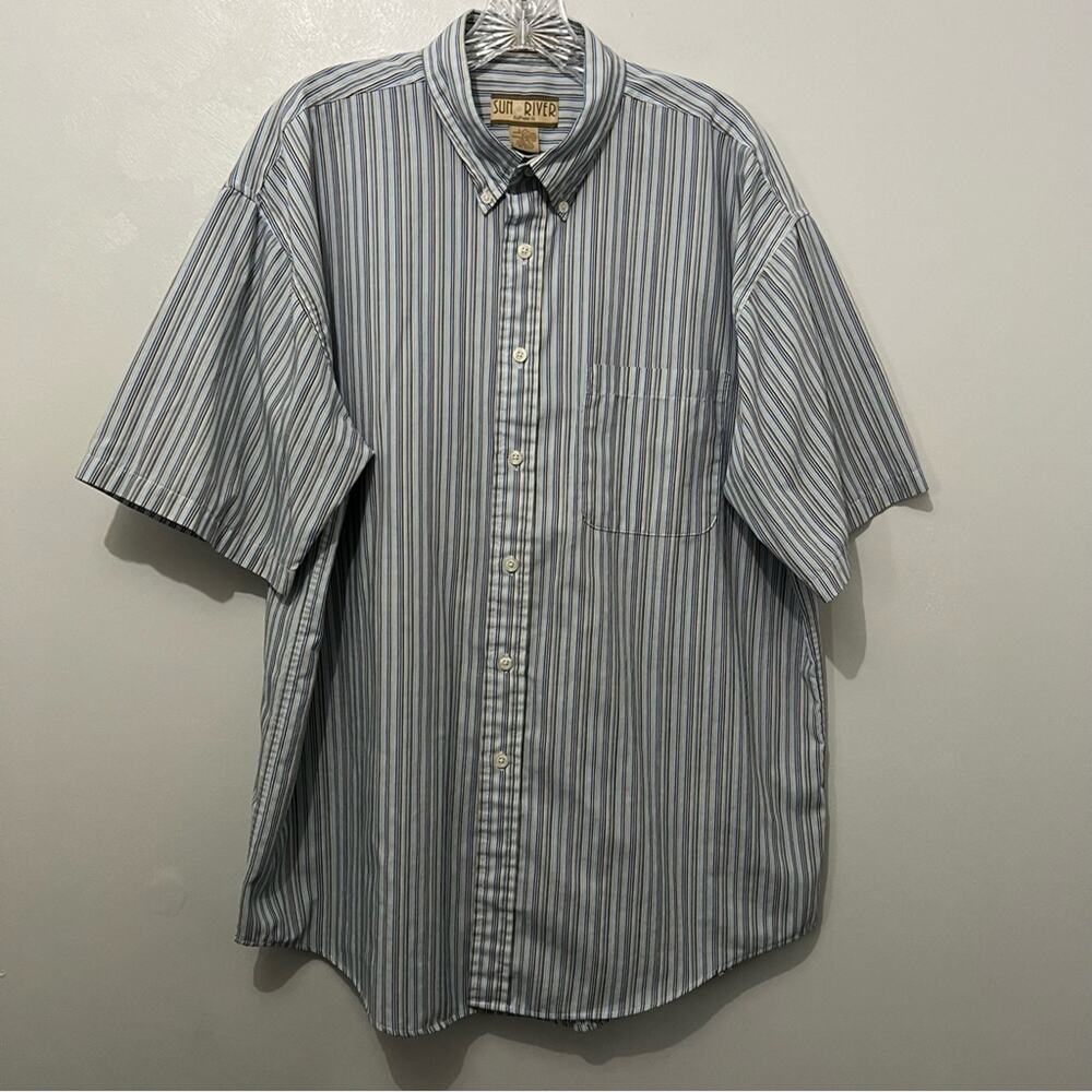 Sun River Striped Chest Pocket Button Down Shirt | Men’s Size Large